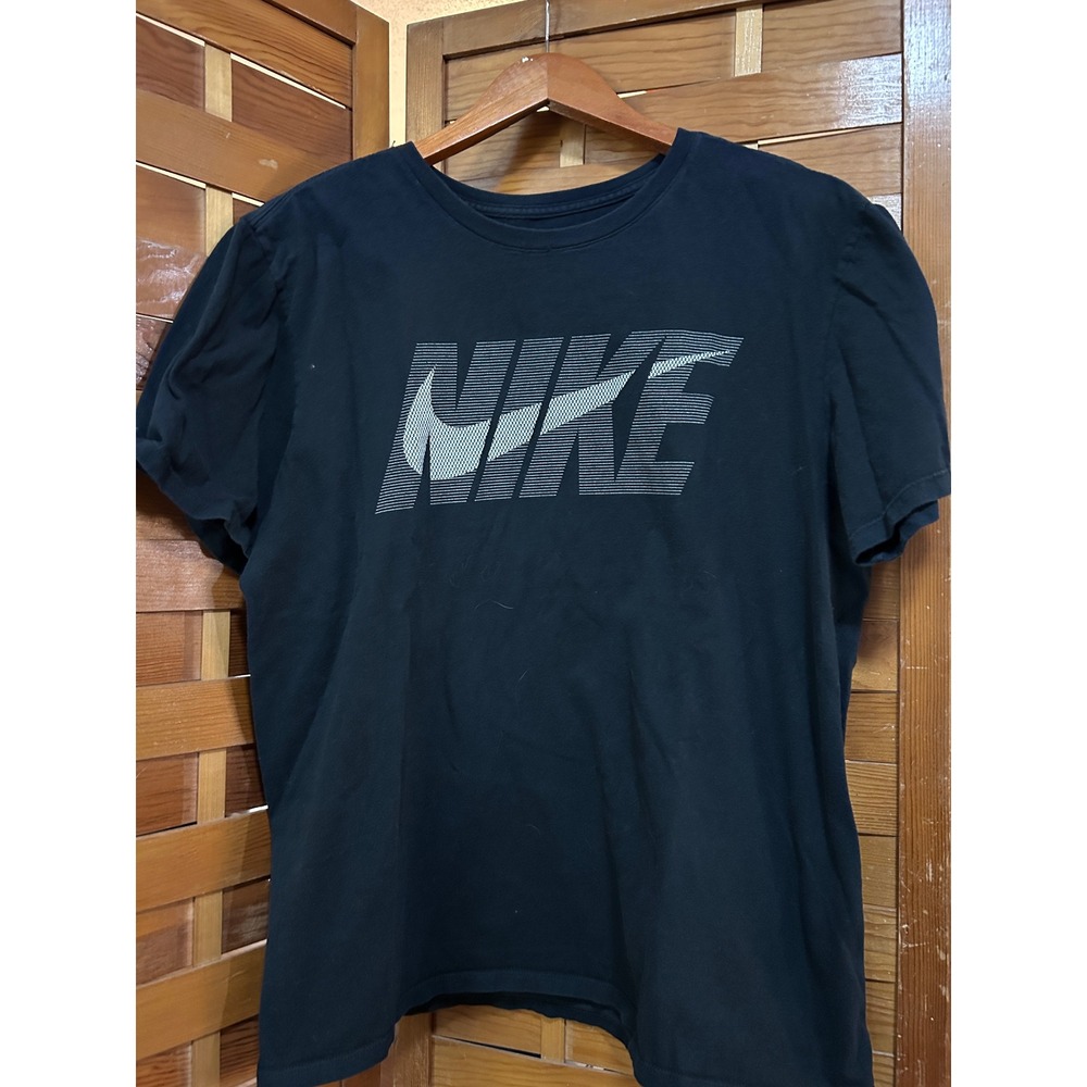 Nike Athletic Cut Tee Shirt Black Graphic Logo‎ Casual Mens Size L
